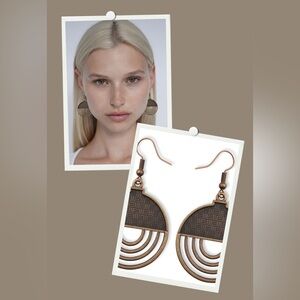 Geometric Bronze Earrings